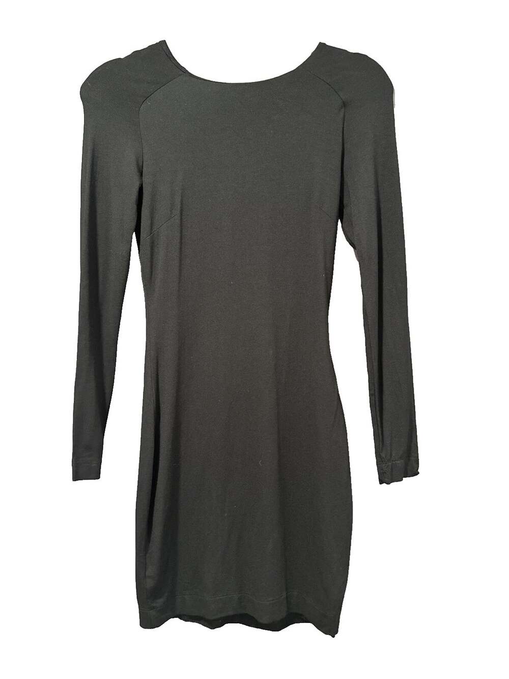 NWOT Bebe Long Sleeve Slim Fit Sheath Mini Dress Minimalist Black Womens Size XS